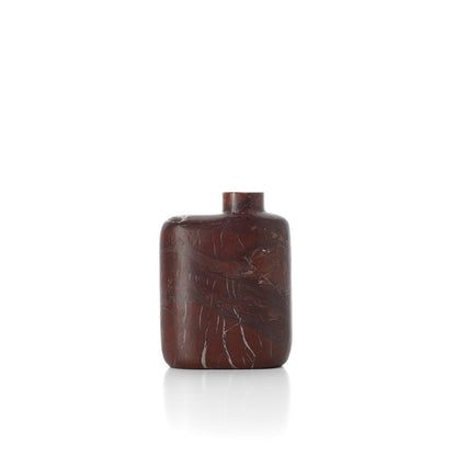 Marble Vase - Rosso Levanto Wine Red Low