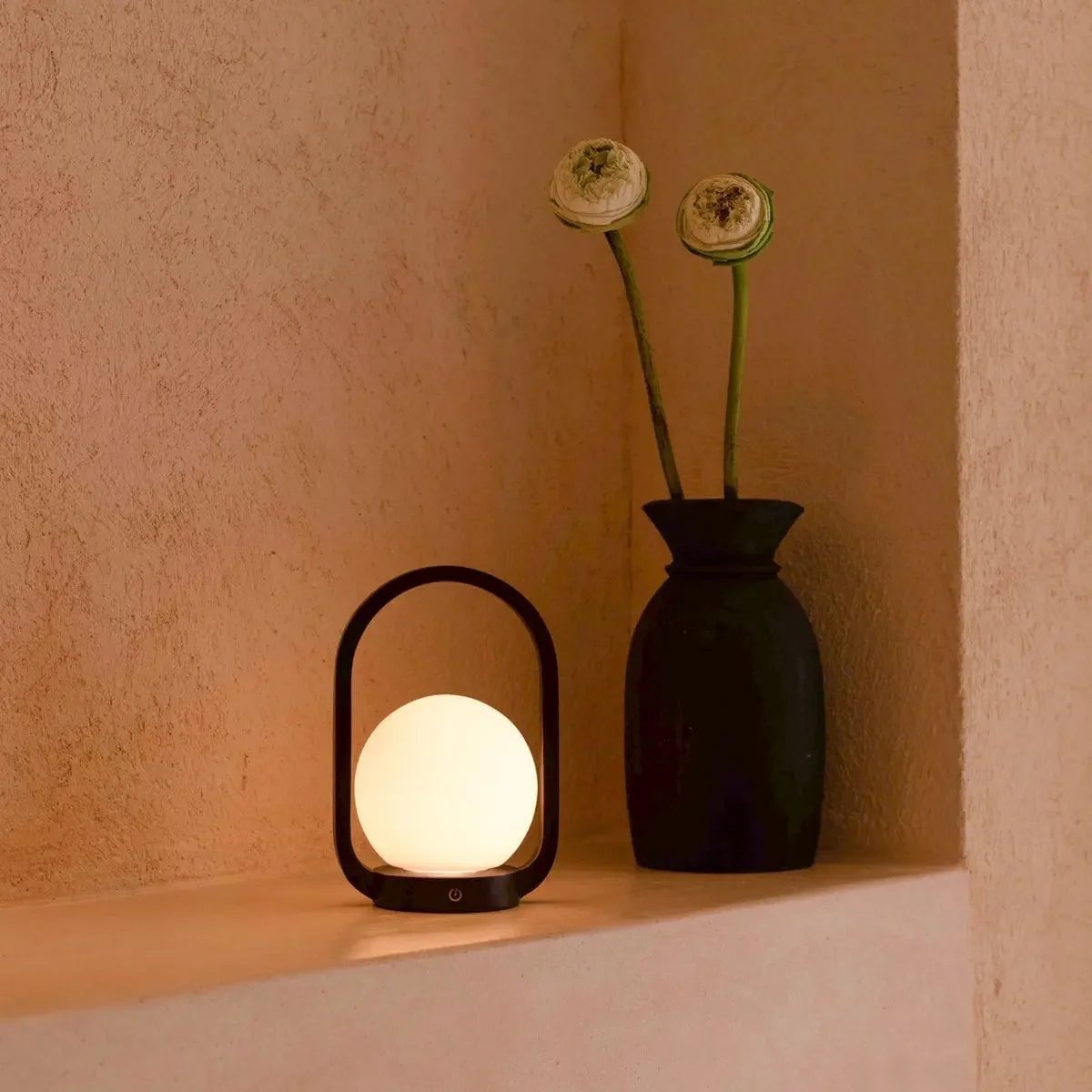 Skye Dark Brown Wooden Cordless Lamp | Rechargeable, Dimmable & 3 Light Modes