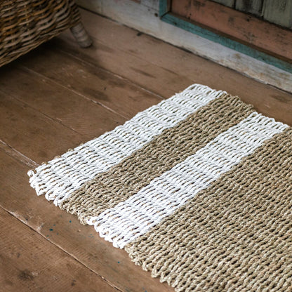 Seagrass Area Rug – Striped Accent Rug, Handwoven 120x60 cm