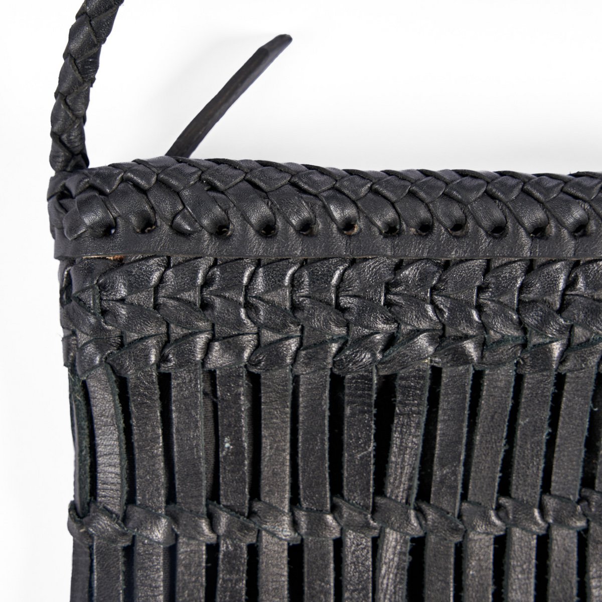 Leather Crossbody Bag - Black