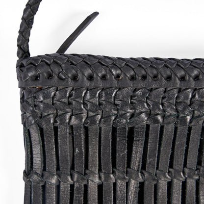 Leather Crossbody Bag - Black