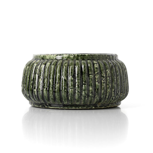 Le Pot à Plantes Forest Ribbed - Vert Forêt - Bas