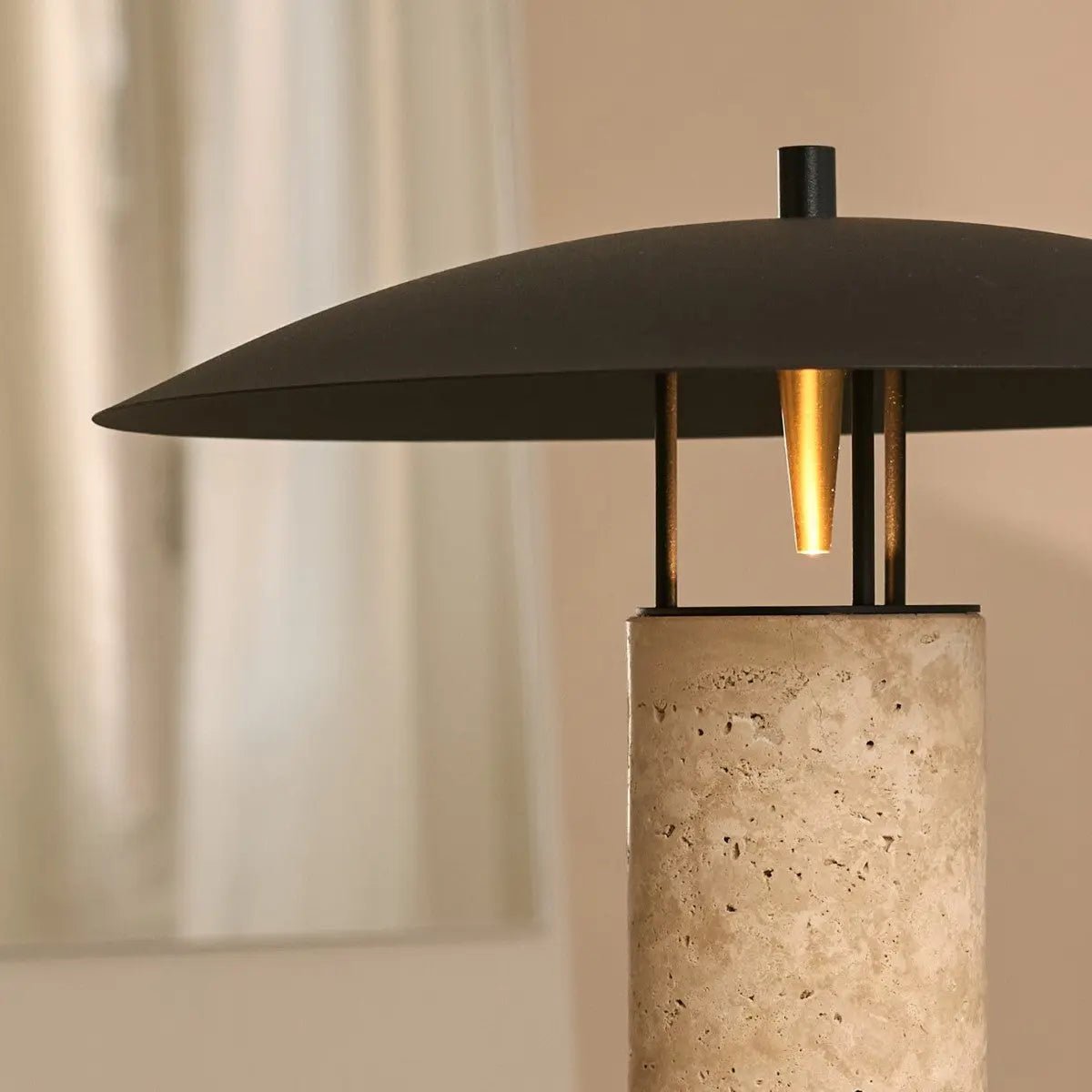 Travertine Table Lamp - Modern Accent Lamp with GU10 Light