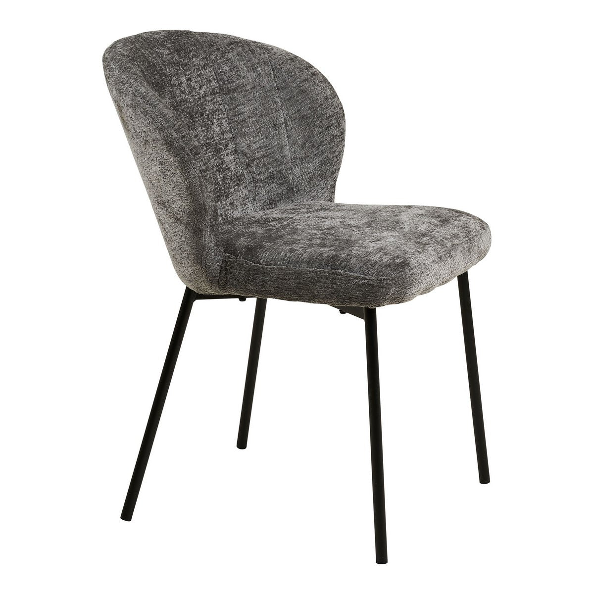 Roanne Dining chair, grey, black legs, HN1319 - Set of 2