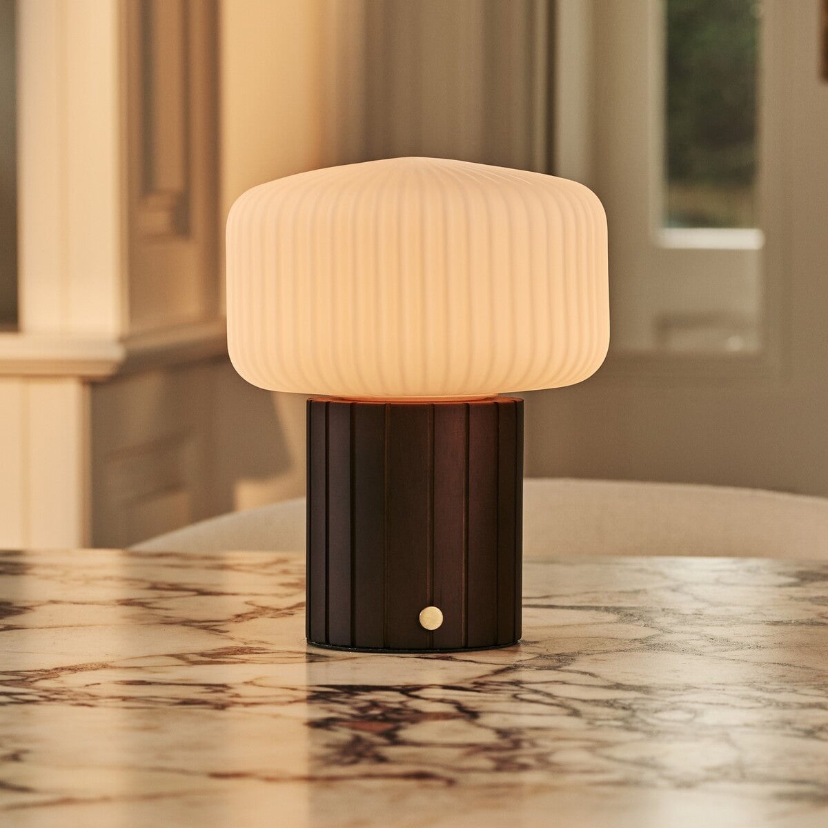 Margaux Dark Brown Rechargeable Table Lamp | Stylish, Cordless & 3 Light Modes