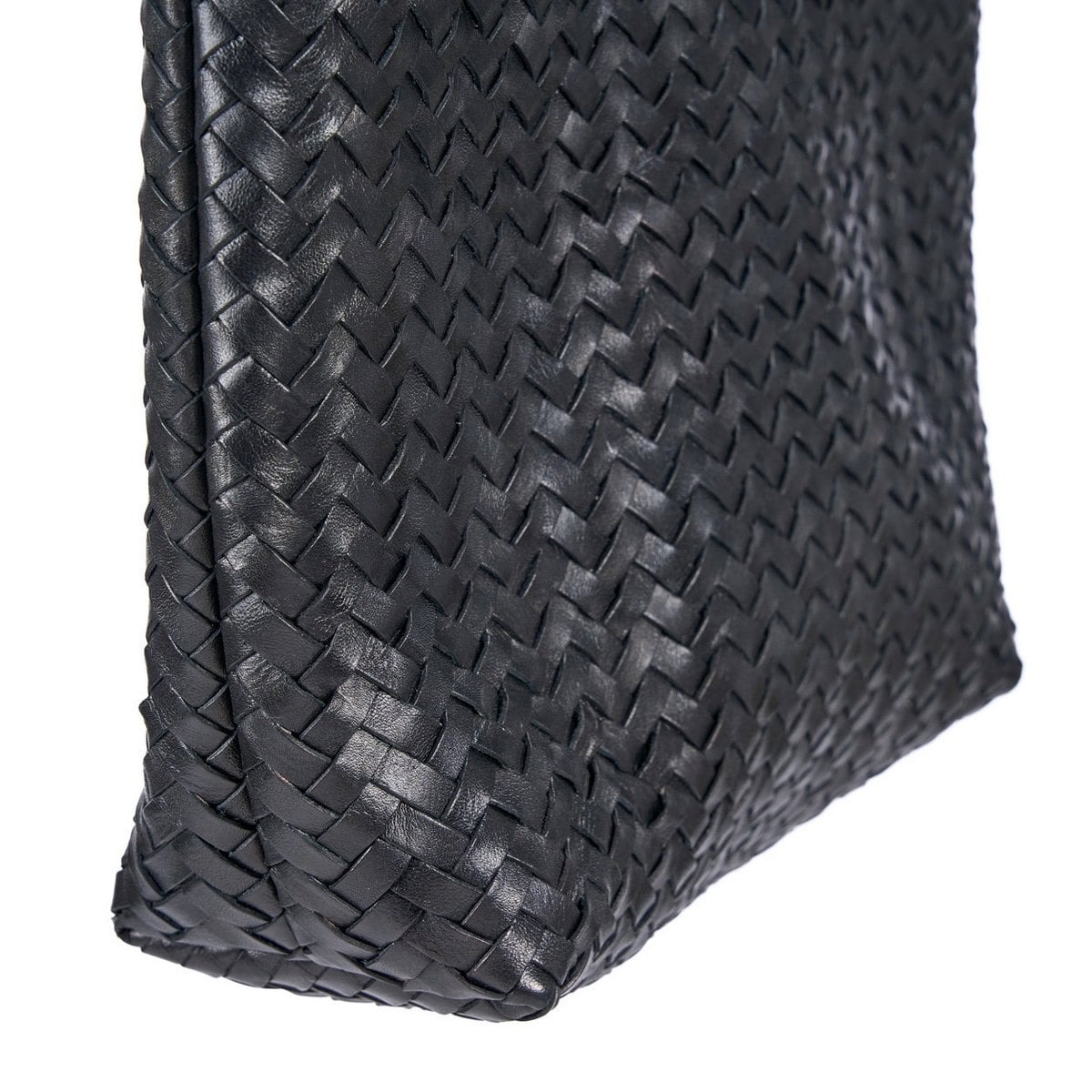 Leather Shopper Bag - Black Everyday Tote for Work & Weekend