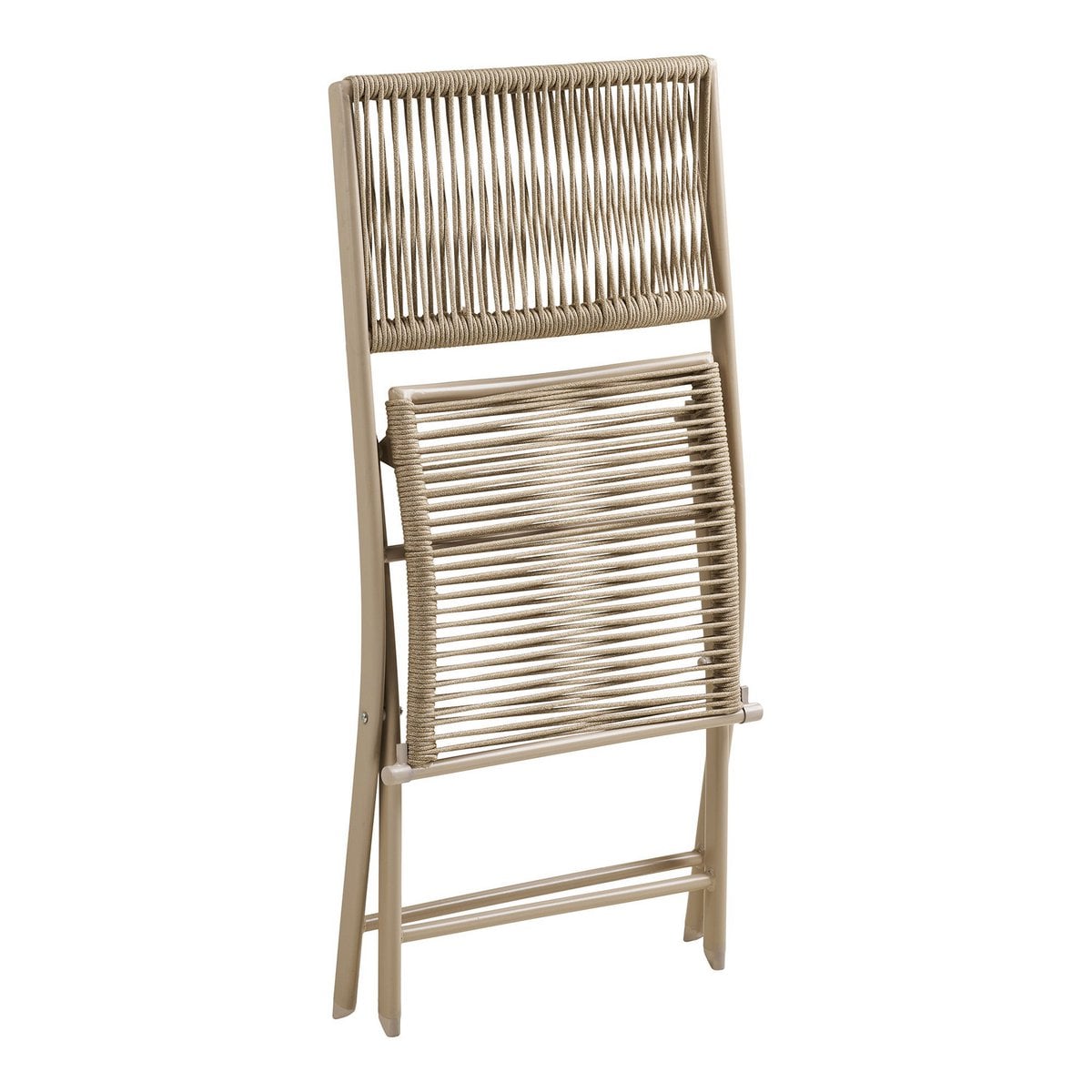Steel Bistro Set - Taupe Polyester Garden Table & 2 Chairs