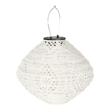 Linterna LED Harwood - Blanca, linterna solar recargable, 30x30x26.5 cm