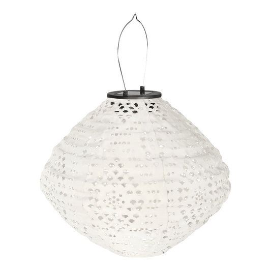 Harwood LED Lantern - White, Rechargeable Solar Lantern, 30x30x26.5 cm