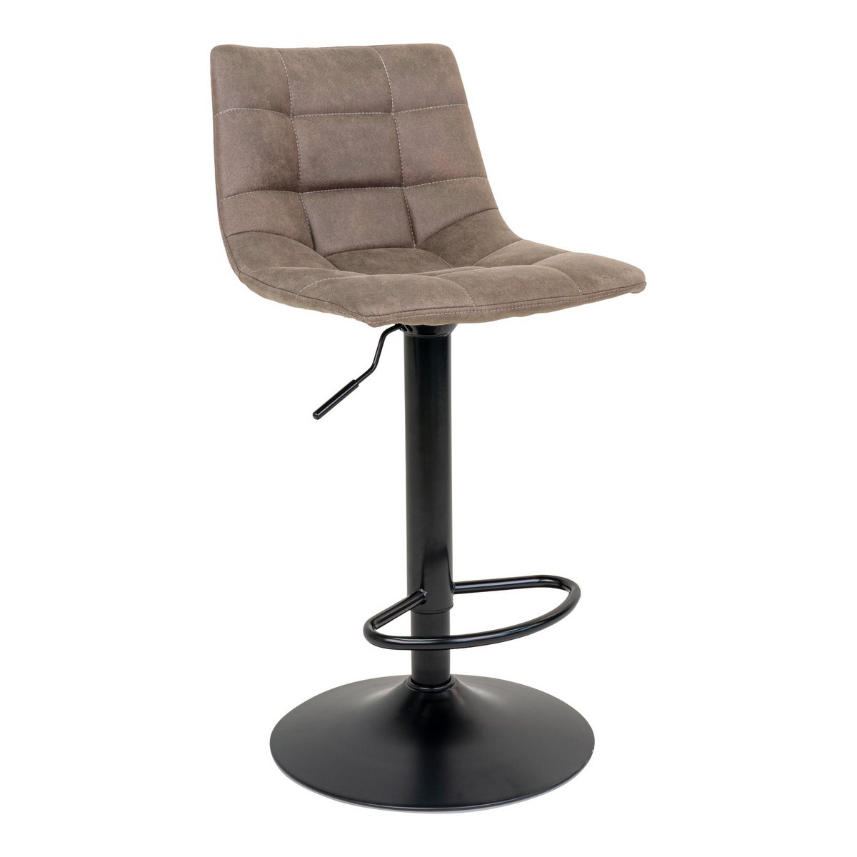 Microfiber Bar Stools - Light Brown Adjustable Height Kitchen Chairs, Set of 2