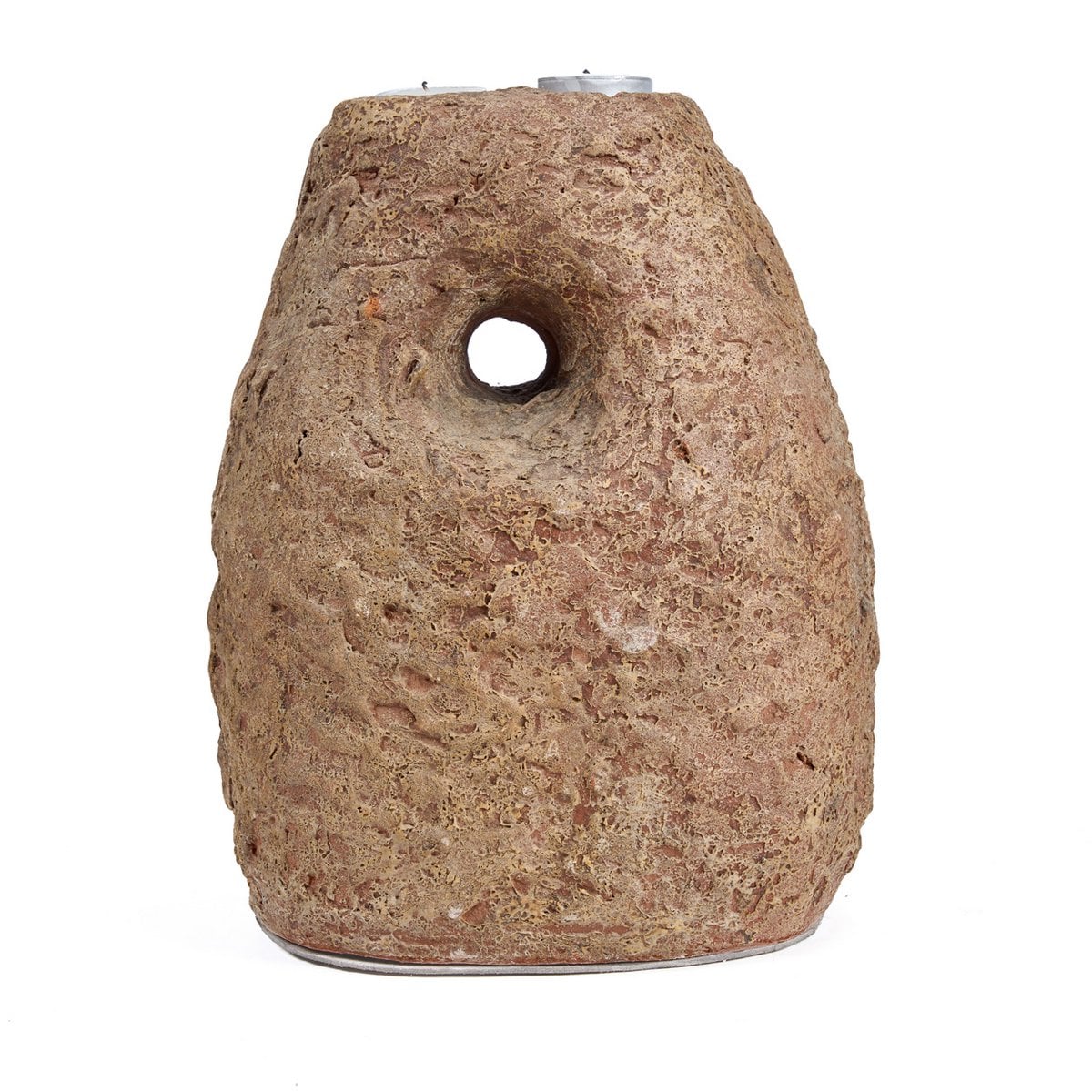 Terracotta Candle Holder - Modern Totem Style - Brown