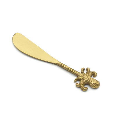 Gold Brass Butter Knife - Octopus Knife Design