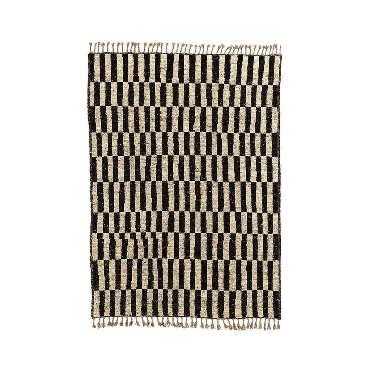 Handwoven Wool Afghan Rug – Striped Design, 306 x 205 cm