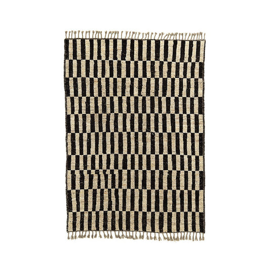 Handwoven Wool Afghan Rug – Striped Design, 306 x 205 cm