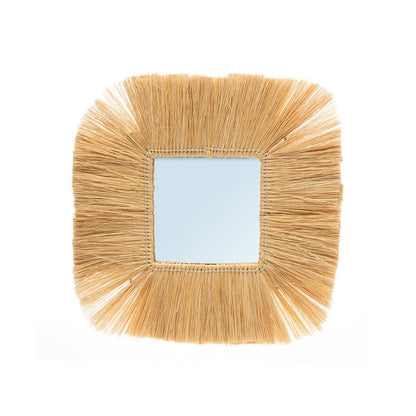 Natural Grass Wall Mirror - Square Goa Design, Medium