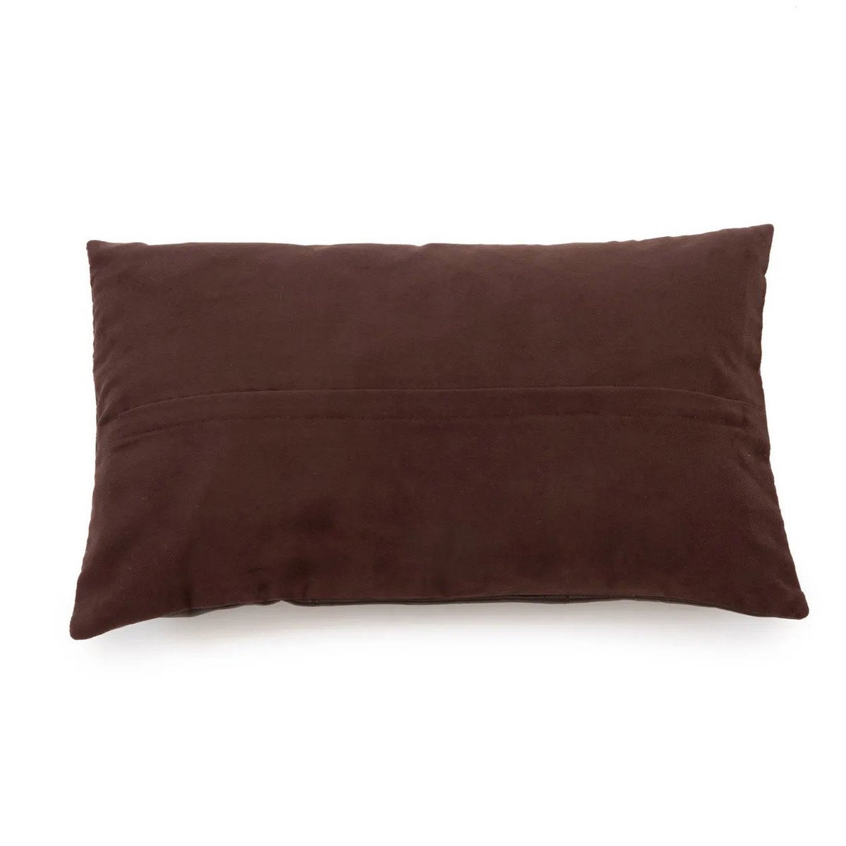 Leather Cushion Cover Six-Panel Design 30x50 cm - Chocolate Brown