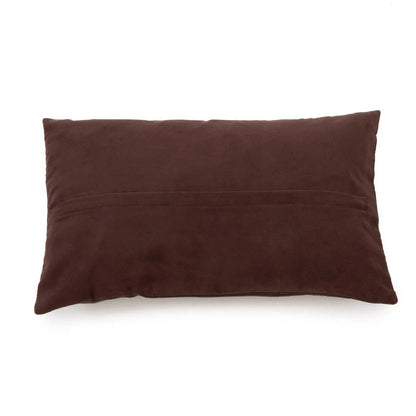 Leather Cushion Cover Six-Panel Design 30x50 cm - Chocolate Brown