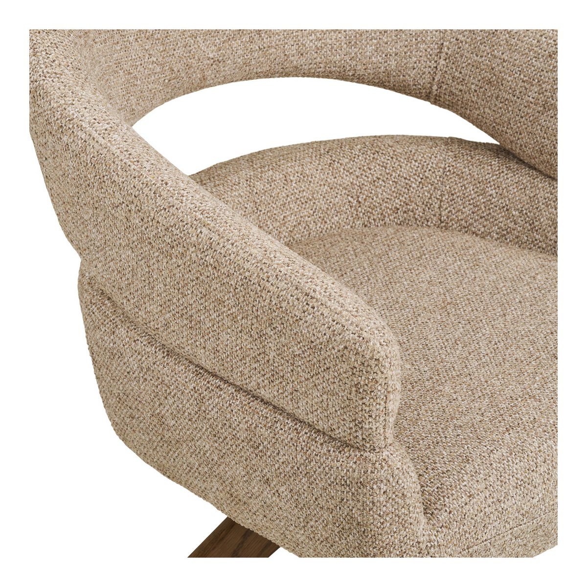 Dover Dining chair with swivel, sand heathered, brown oak legs, HN1317