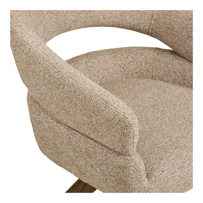 Dover Dining chair with swivel, sand heathered, brown oak legs, HN1317