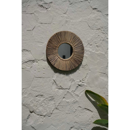 Natural Fiber Wall Mirror - Boho Alang Alang Grass Decor - Medium