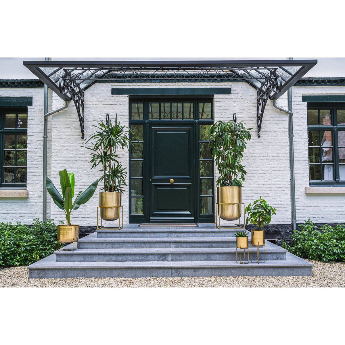The Brass Planter on Stand - Brass - M