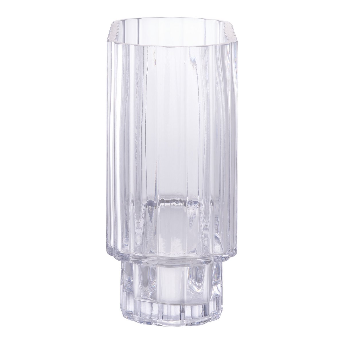 Clear Glass Vase - Modern Flower Vase, 20 cm