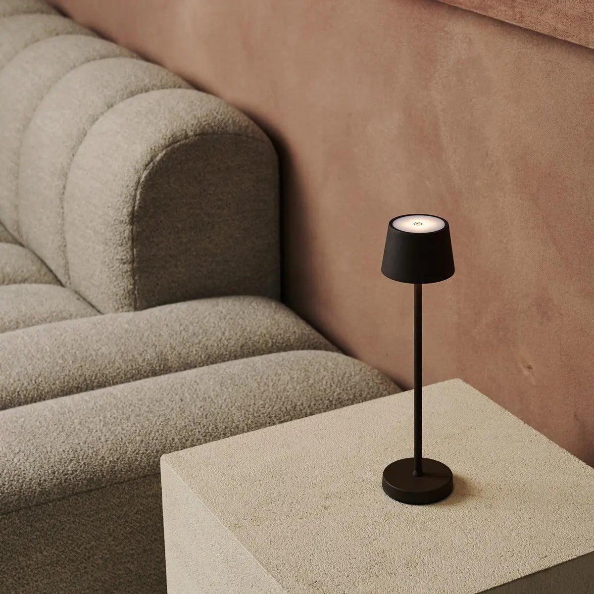 Vondel Mini Mocha Brown Cordless Lamp | Dimmable & Perfect for Hospitality Industry