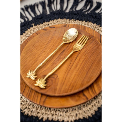 Teak Root Plate - Round Natural Wood Serving Plate, Medium