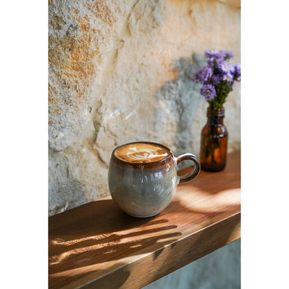 Stoneware Coffee Mug - Comporta Ceramic Mug with Glaze Detail - Medium