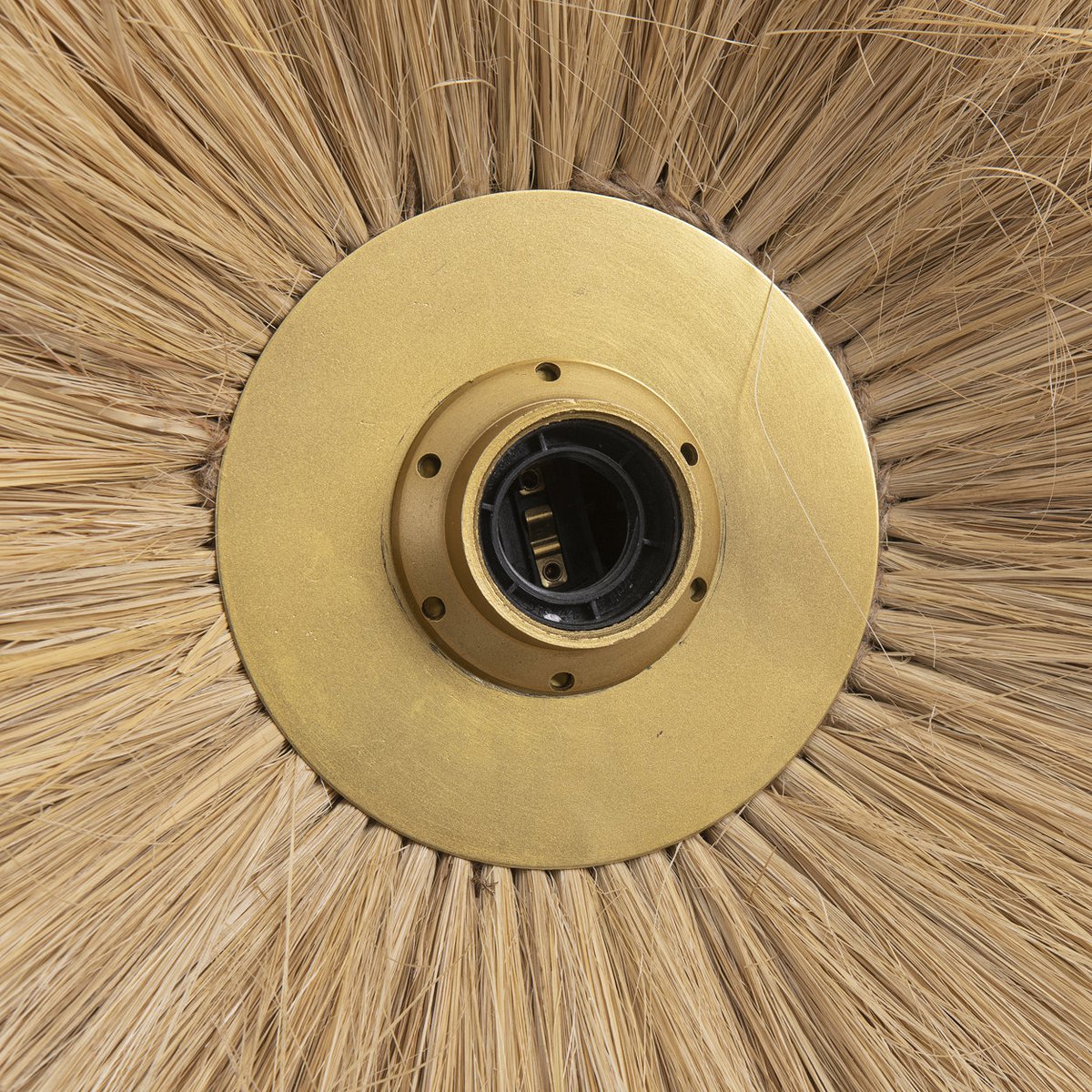 Natural Grass Wall Lamp - Gold Frame Double Light Design - Medium