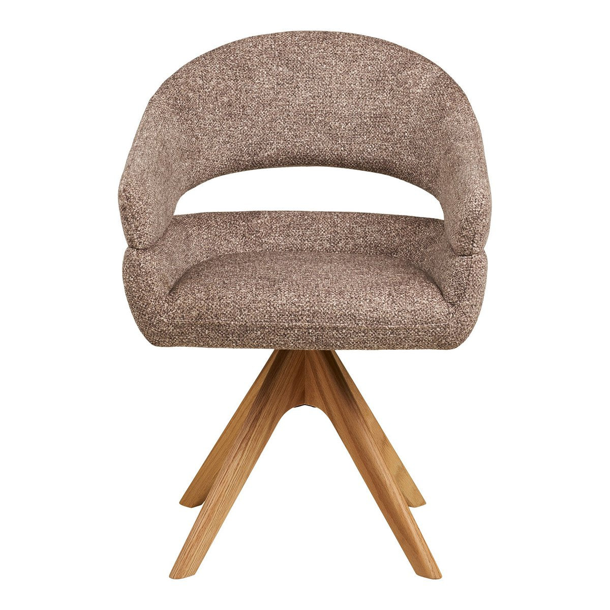 Dover Dining chair with swivel, brown, natural oak legs, HN1323