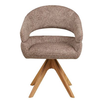Dover Dining chair with swivel, brown, natural oak legs, HN1323