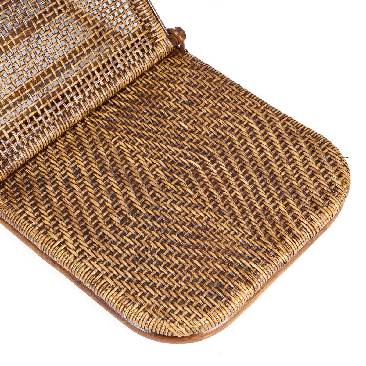 The Rattan Floor Lounger - Dark Walnut