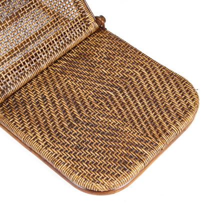 The Rattan Floor Lounger - Dark Walnut