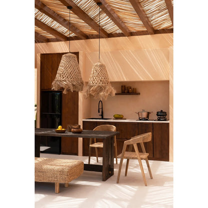 Abaca Pendant Light - Natural Jellyfish Style Hanging Lamp, Small