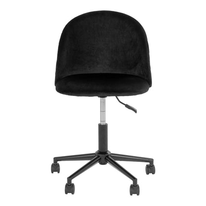 Geneve Office Chair - Black Velvet, Black Legs, 55x55x73 cm