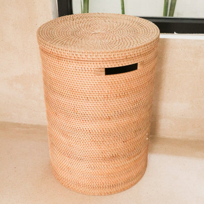 Rattan Laundry Basket with Lid – Handmade Storage Basket SARI