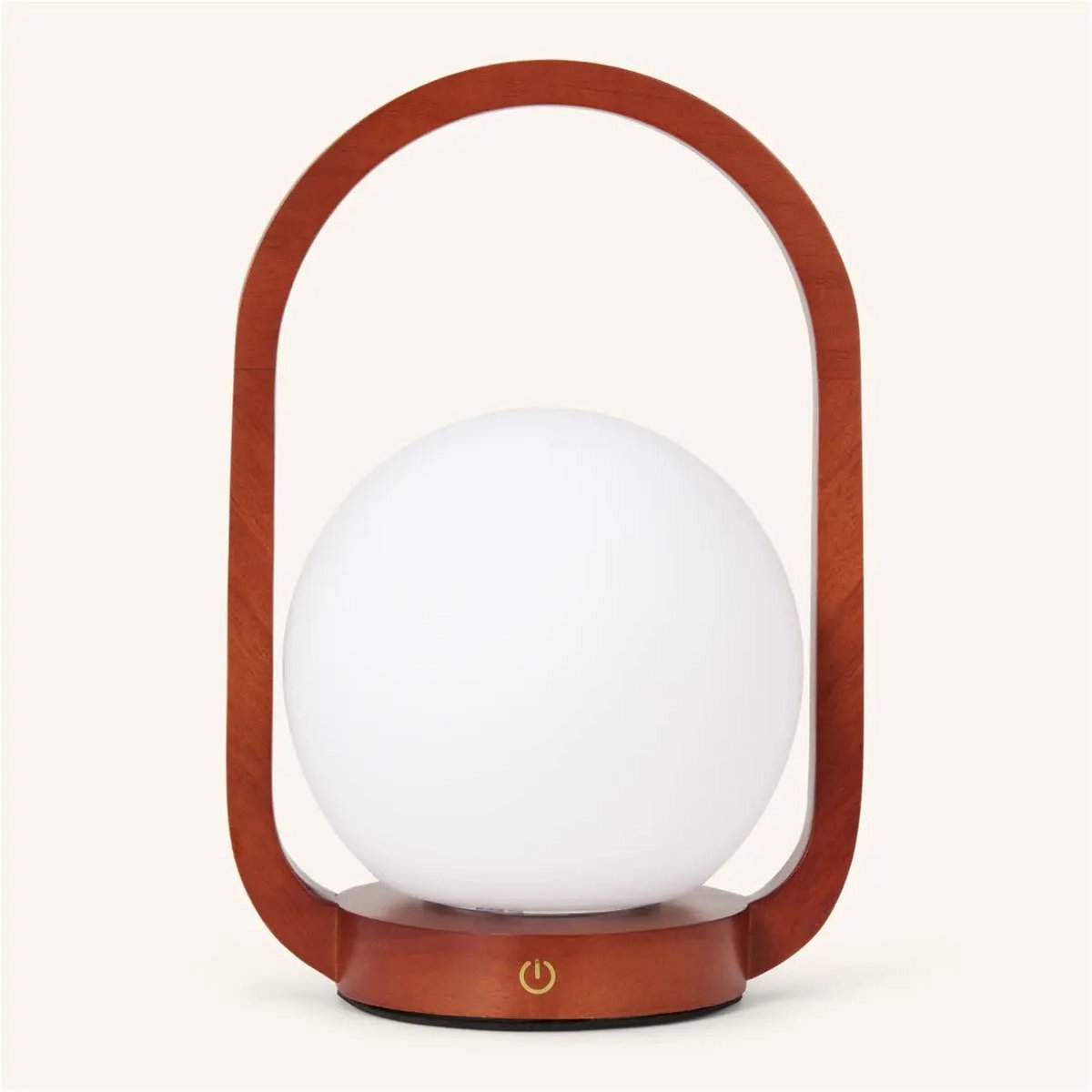 Wooden Cordless Table Lamp – Chestnut Brown, Rechargeable & Dimmable