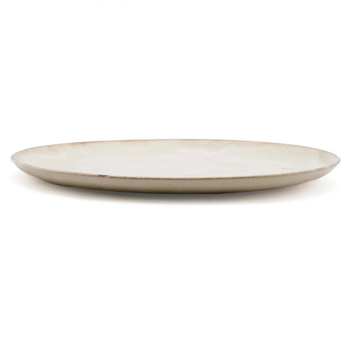 Ceramic Salad Plate - White & Gold Accent, Portuguese Design
