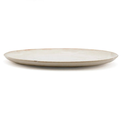 Ceramic Salad Plate - White & Gold Accent, Portuguese Design