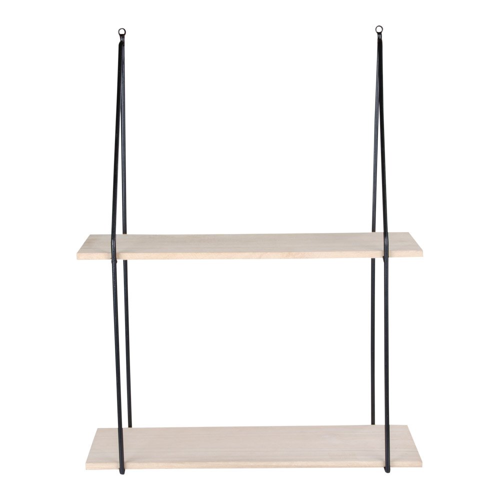 aag Shelf - Steel, Paulownia, Black/Natural - 55x21x72 cm