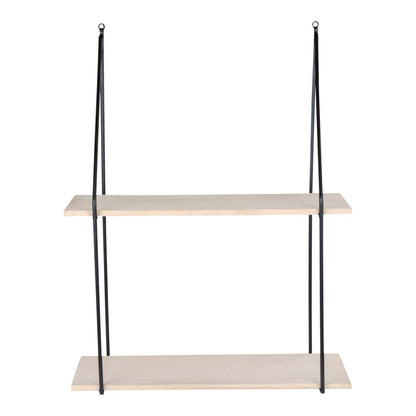 aag Shelf - Steel, Paulownia, Black/Natural - 55x21x72 cm
