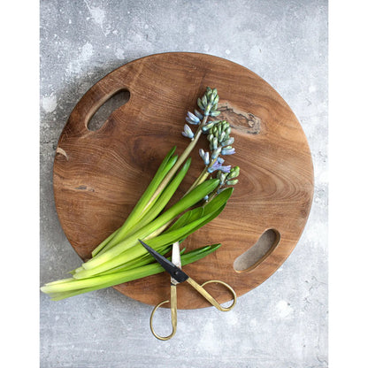 Teak Wood Serving Tray - Natural Root Design with Handles - Large