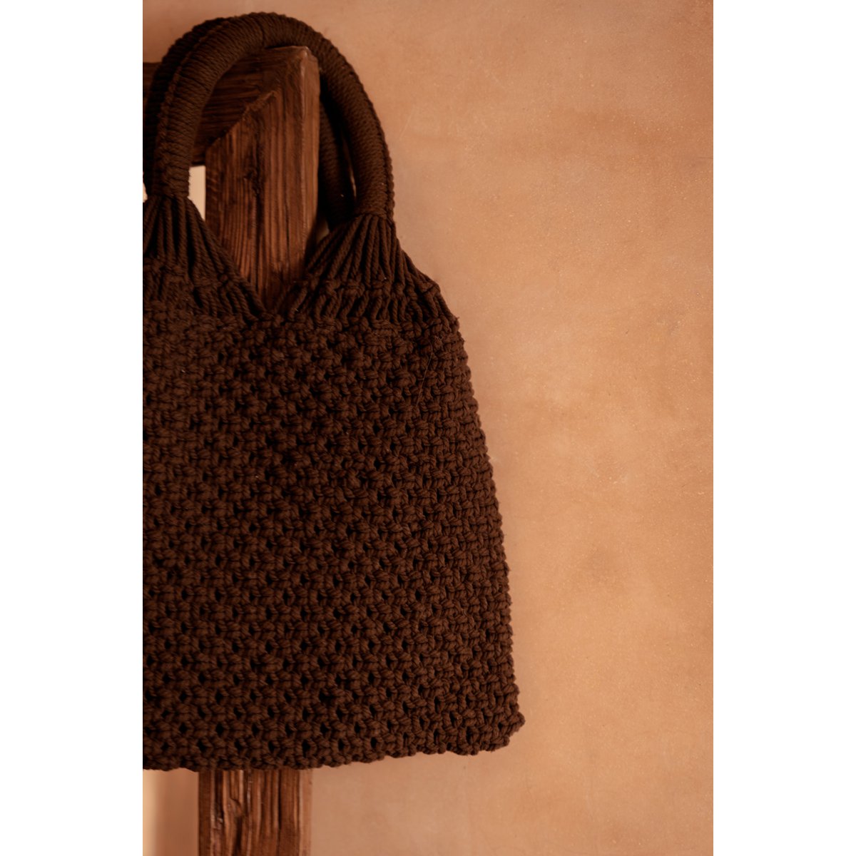 Cotton Shoulder Bag - Brown Eco-Friendly Tote