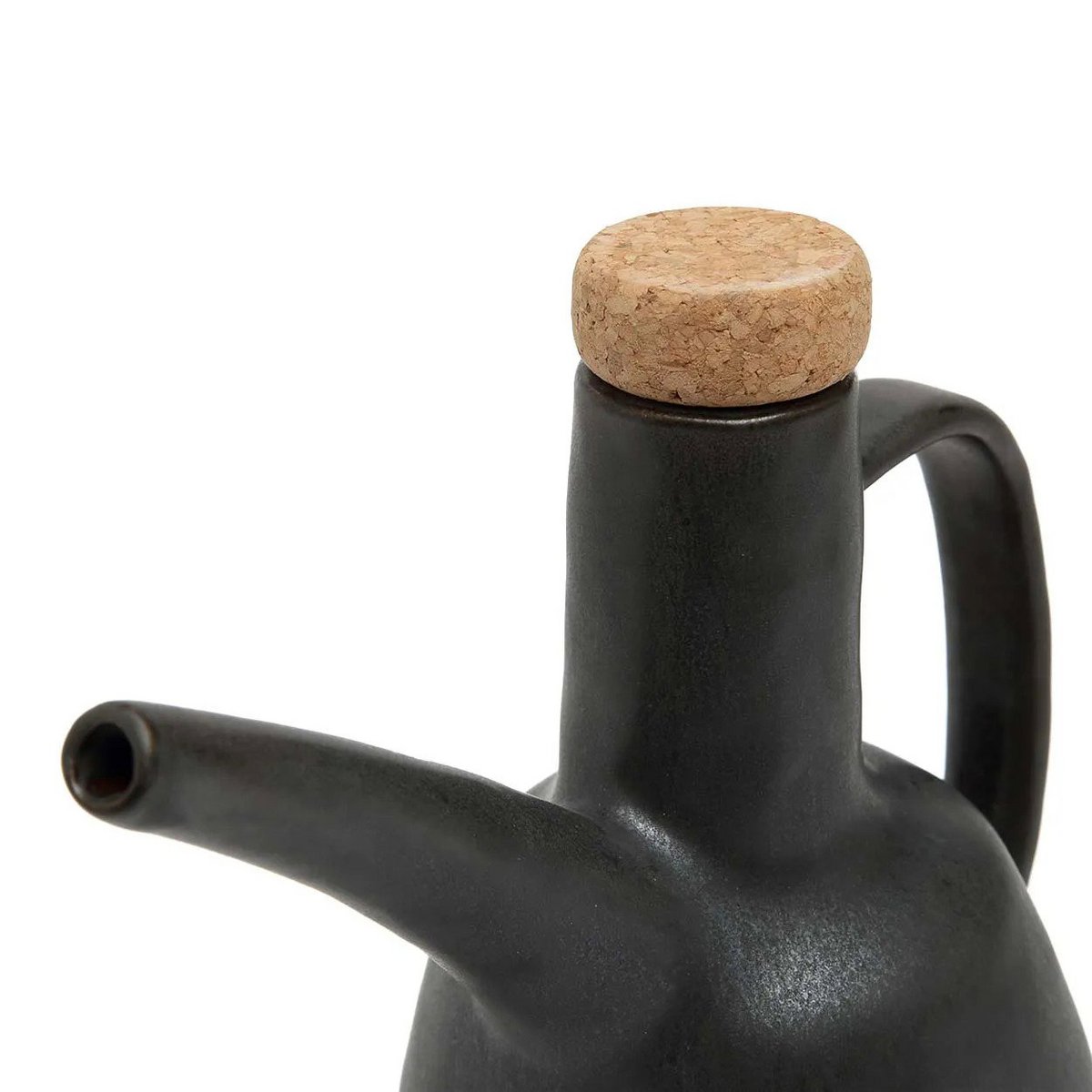 Stoneware Olive Oil Bottle - Matte Black Dispenser N°79
