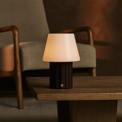 Javi Dark Brown Rechargeable Table Lamp | Versatile, Wood & Up to 100 Hours of Light