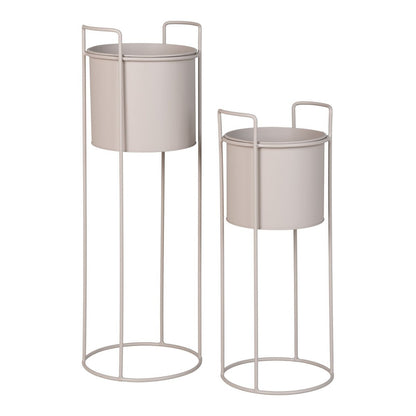 Rabo Flower Stand - Flower Stand, steel, sand, set of 2