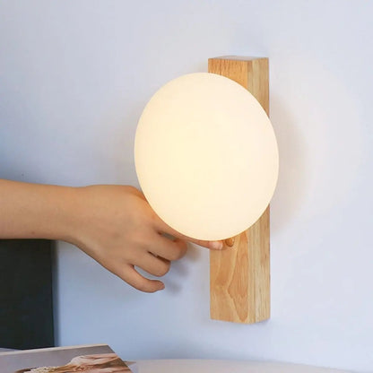 Matthew Light Brown Stylish Wooden Cordless Wall Lamp – Rechargeable & Dimmable
