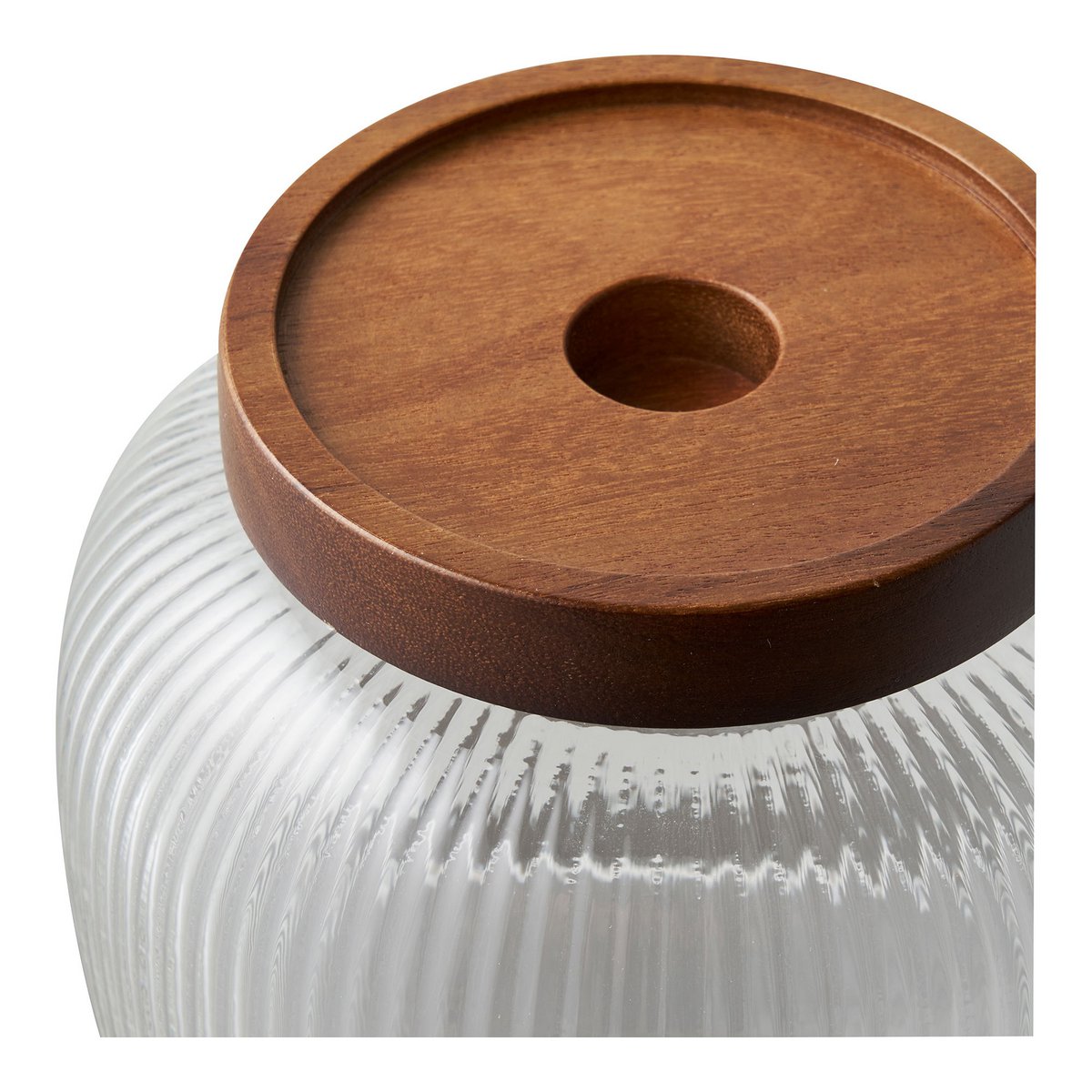 Glass Storage Jars with Acacia Lids - Set of 2