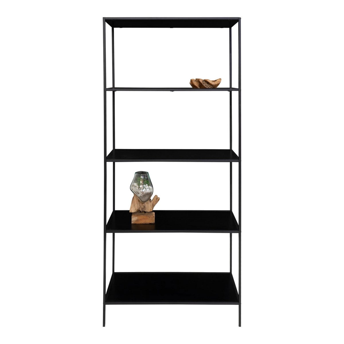 Vita Shelf, 5 shelves, metal, black, 80x36x170 cm